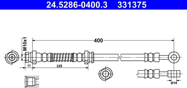 ATE 24.5286-0400.3 - Flexible de frein cwaw.fr