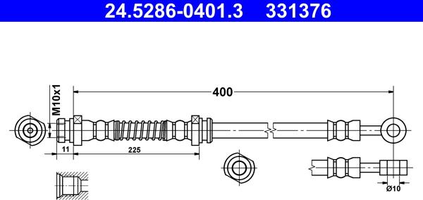 ATE 24.5286-0401.3 - Flexible de frein cwaw.fr