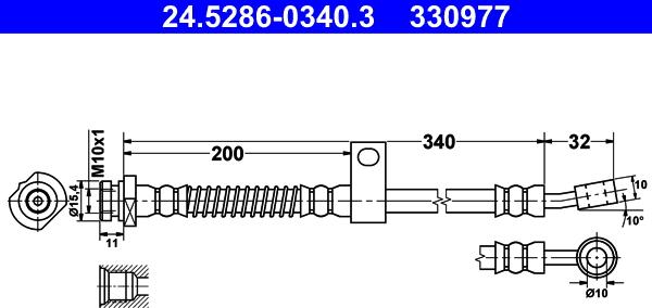 ATE 24.5286-0340.3 - Flexible de frein cwaw.fr