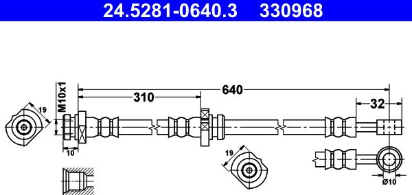 ATE 24.5281-0640.3 - Flexible de frein cwaw.fr