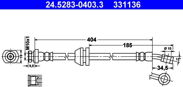 ATE 24.5283-0403.3 - Flexible de frein cwaw.fr