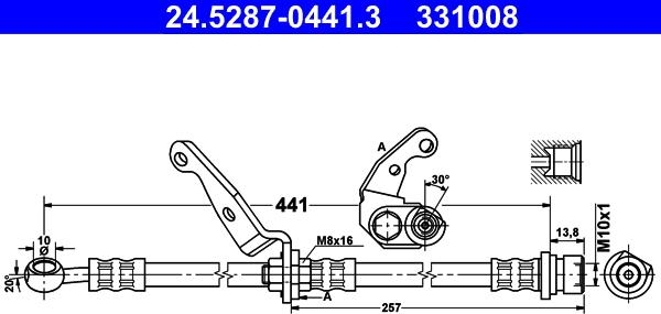 ATE 24.5287-0441.3 - Flexible de frein cwaw.fr