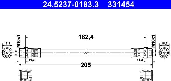 ATE 24.5237-0183.3 - Flexible de frein cwaw.fr