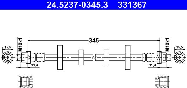 ATE 24.5237-0345.3 - Flexible de frein cwaw.fr