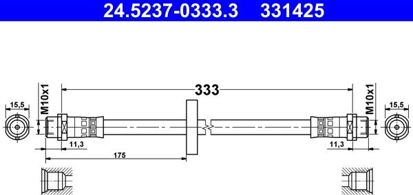 ATE 24.5237-0333.3 - Flexible de frein cwaw.fr