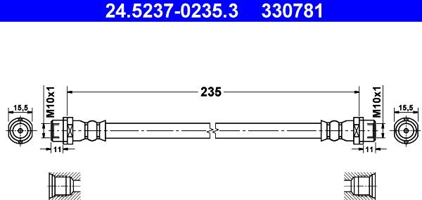 ATE 24.5237-0235.3 - Flexible de frein cwaw.fr