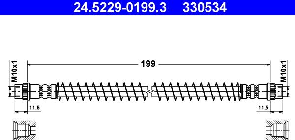 ATE 24.5229-0199.3 - Flexible de frein cwaw.fr