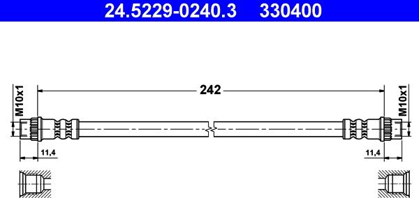 ATE 24.5229-0240.3 - Flexible de frein cwaw.fr