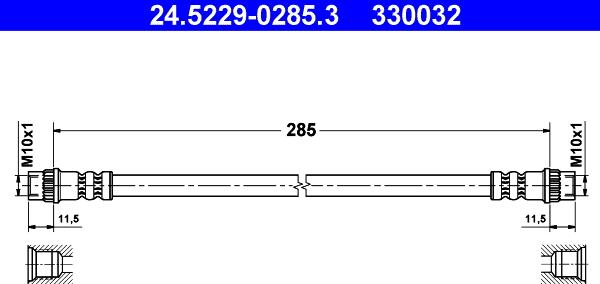 ATE 24.5229-0285.3 - Flexible de frein cwaw.fr