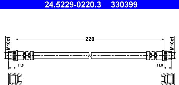 ATE 24.5229-0220.3 - Flexible de frein cwaw.fr