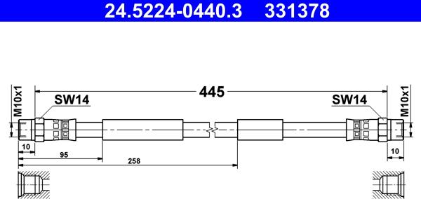 ATE 24.5224-0440.3 - Flexible de frein cwaw.fr