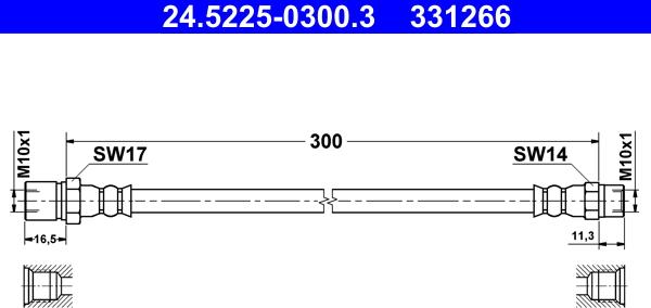 ATE 24.5225-0300.3 - Flexible de frein cwaw.fr