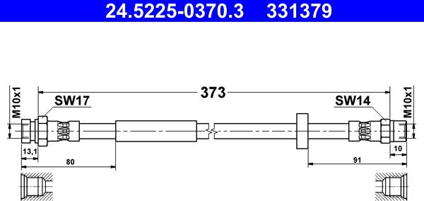 ATE 24.5225-0370.3 - Flexible de frein cwaw.fr