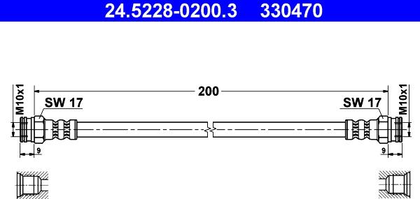 ATE 24.5228-0200.3 - Flexible de frein cwaw.fr