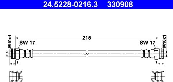 ATE 24.5228-0216.3 - Flexible de frein cwaw.fr