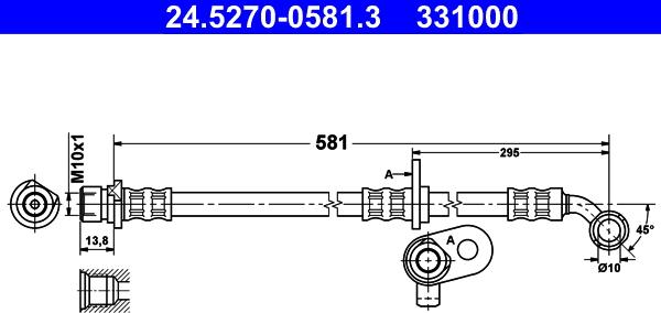 ATE 24.5270-0581.3 - Flexible de frein cwaw.fr