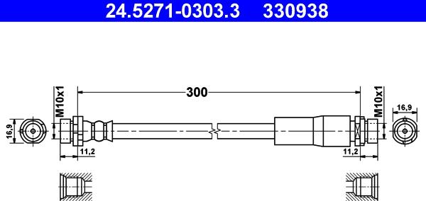 ATE 24.5271-0303.3 - Flexible de frein cwaw.fr