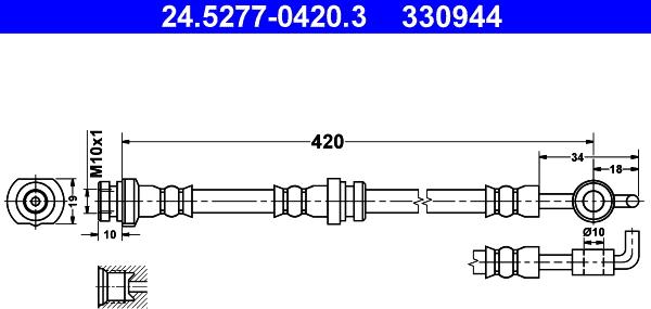 ATE 24.5277-0420.3 - Flexible de frein cwaw.fr