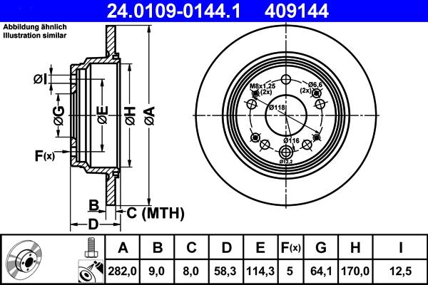 ATE 24.0109-0144.1 - Disque de frein cwaw.fr