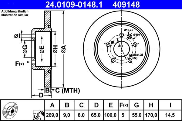 ATE 24.0109-0148.1 - Disque de frein cwaw.fr