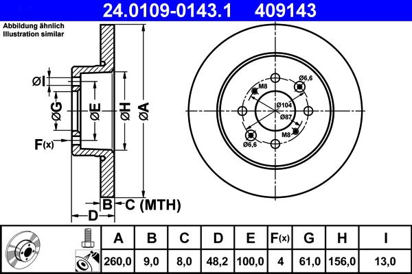 ATE 24.0109-0143.1 - Disque de frein cwaw.fr