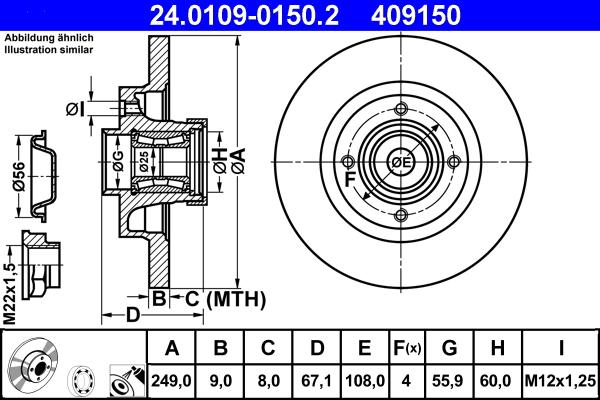 ATE 24.0109-0150.2 - Disque de frein cwaw.fr