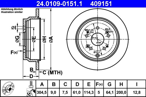 ATE 24.0109-0151.1 - Disque de frein cwaw.fr