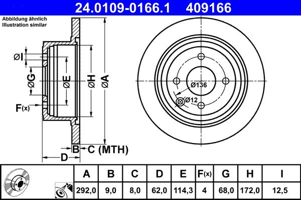 ATE 24.0109-0166.1 - Disque de frein cwaw.fr