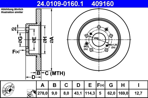 ATE 24.0109-0160.1 - Disque de frein cwaw.fr