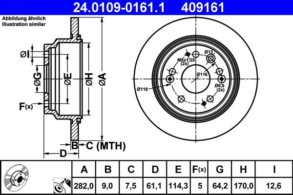 ATE 24.0109-0161.1 - Disque de frein cwaw.fr