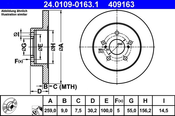 ATE 24.0109-0163.1 - Disque de frein cwaw.fr