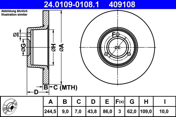 ATE 24.0109-0108.1 - Disque de frein cwaw.fr