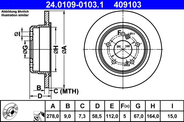 ATE 24.0109-0103.1 - Disque de frein cwaw.fr