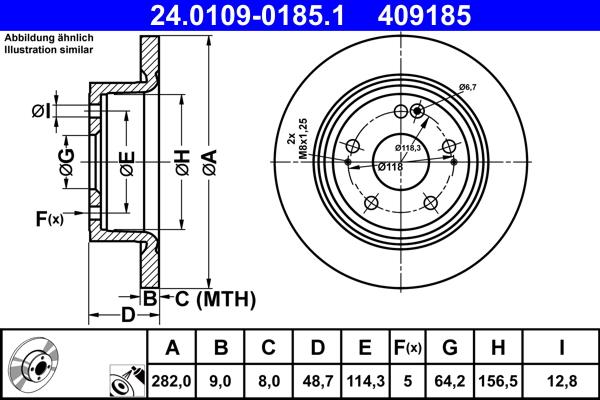 ATE 24.0109-0185.1 - Disque de frein cwaw.fr