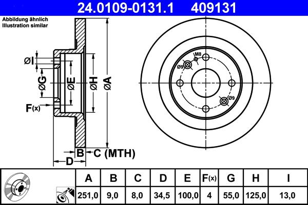 ATE 24.0109-0131.1 - Disque de frein cwaw.fr