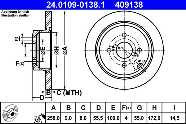 ATE 24.0109-0138.1 - Disque de frein cwaw.fr