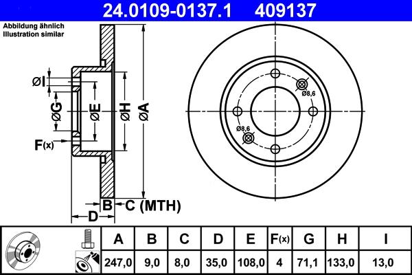 ATE 24.0109-0137.1 - Disque de frein cwaw.fr