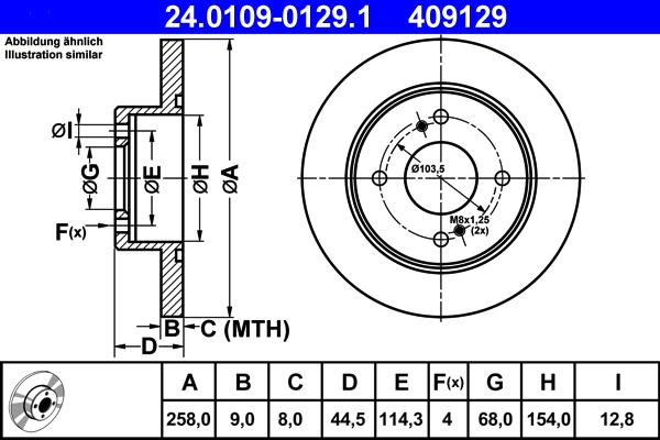 ATE 24.0109-0129.1 - Disque de frein cwaw.fr