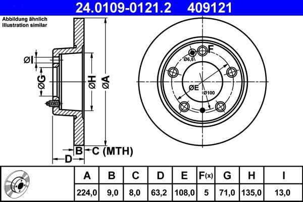 ATE 24.0109-0121.2 - Disque de frein cwaw.fr