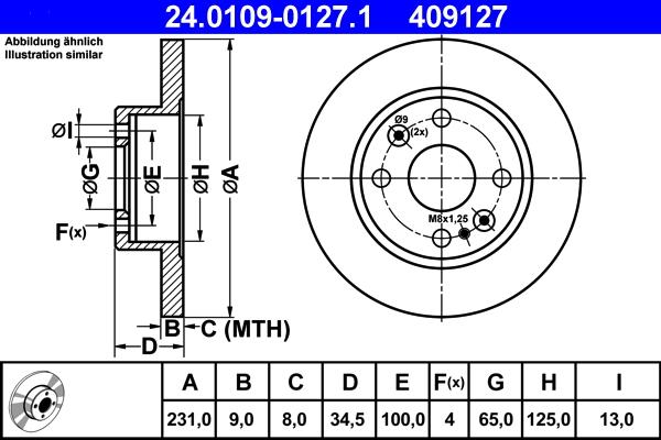 ATE 24.0109-0127.1 - Disque de frein cwaw.fr