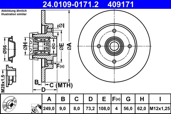 ATE 24.0109-0171.2 - Disque de frein cwaw.fr