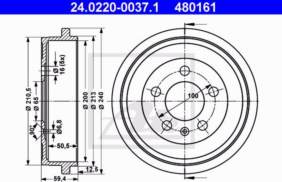 ATE 24.0101-3802.2 - Kit d'accessoires, étrier de frein cwaw.fr