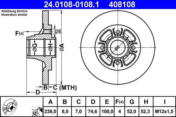 ATE 24.0108-0108.1 - Disque de frein cwaw.fr