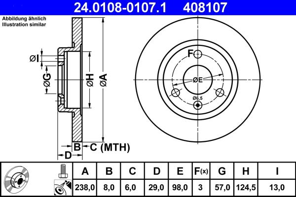 ATE 24.0108-0107.1 - Disque de frein cwaw.fr