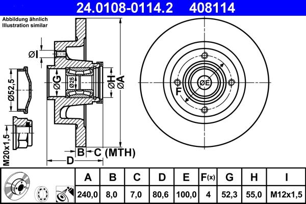 ATE 24.0108-0114.2 - Disque de frein cwaw.fr