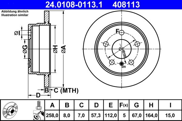 ATE 24.0108-0113.1 - Disque de frein cwaw.fr