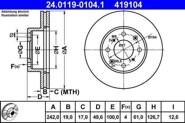 ATE 24.0119-0104.1 - Disque de frein cwaw.fr