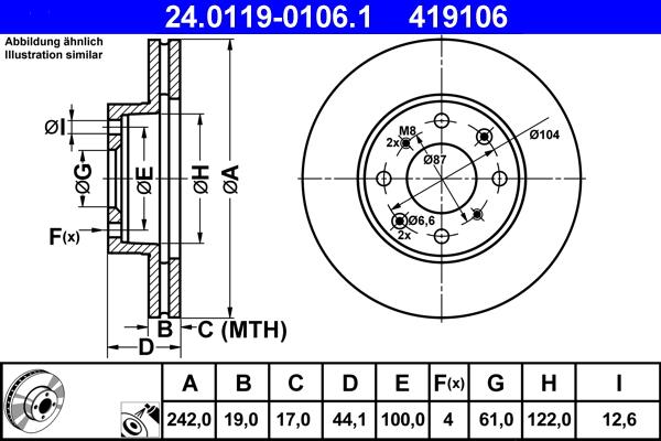 ATE 24.0119-0106.1 - Disque de frein cwaw.fr