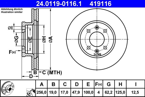 ATE 24.0119-0116.1 - Disque de frein cwaw.fr