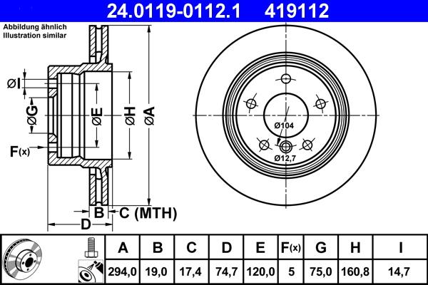 ATE 24.0119-0112.1 - Disque de frein cwaw.fr